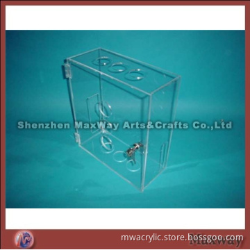 High Grade Wall Mounted Acrylic/Perspex Suggestion/Ballot Box of Metal Frame with Lock